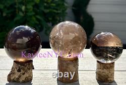 Wholesale Lot 3-4 pcs Natural Smoky Quartz Sphere Crystal Healing Energy