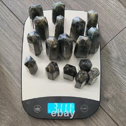 Wholesale Lot 3+Lb Labradorite Stone Obelisk/Tower Crystal Madagascar (17pcs)