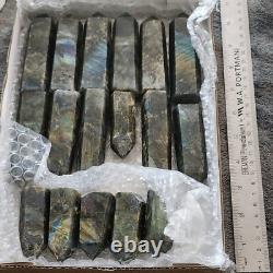 Wholesale Lot 3+Lb Labradorite Stone Obelisk/Tower Crystal Madagascar (17pcs)