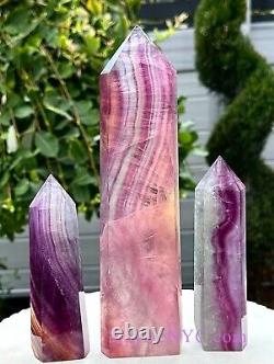 Wholesale Lot 3 PCs Large Natural Candy Fluorite Towers Crystal Obelisk 3.8-4 Lb