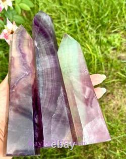 Wholesale Lot 3 PCs Large Natural Candy Fluorite Towers Crystal Obelisk 3.8-4 Lb