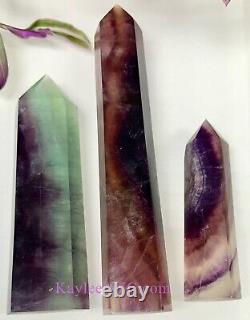 Wholesale Lot 3 PCs Large Natural Candy Fluorite Towers Crystal Obelisk 3.8-4 Lb