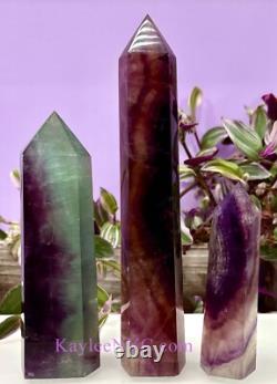 Wholesale Lot 3 PCs Large Natural Candy Fluorite Towers Crystal Obelisk 3.8-4 Lb
