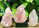 Wholesale Lot 3 Pcs Natural Rose Quartz Flame Crystal Healing