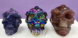 Wholesale Lot 3 Pcs 3 Crystal Snake Skulls Healing Energy