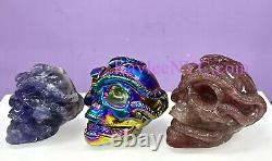 Wholesale Lot 3 Pcs 3 Crystal Snake Skulls Healing Energy