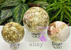Wholesale Lot 3 Pcs Natural Golden Mica Yellow Lepidolite Spheres Crystal Ball