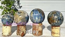 Wholesale Lot 4-5 Pcs Natural Blue Kyanite Sphere Crystal Ball 2.8 To 3 Lbs