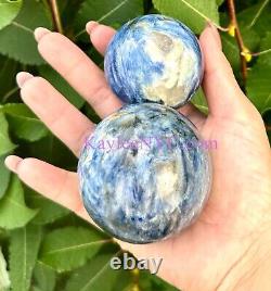 Wholesale Lot 4-5 Pcs Natural Blue Kyanite Sphere Crystal Ball 2.8 To 3 Lbs