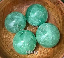 Wholesale Lot 4-5 Pcs Natural Green Fluorite Spheres Crystal Ball 4.8 To 5 Lbs