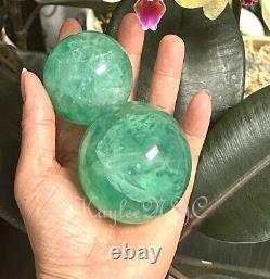 Wholesale Lot 4-5 Pcs Natural Green Fluorite Spheres Crystal Ball 4.8 To 5 Lbs