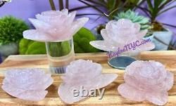 Wholesale Lot 4-5 Pcs Natural Rose Quartz Roses Crystal Healing Energy