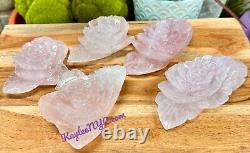 Wholesale Lot 4-5 Pcs Natural Rose Quartz Roses Crystal Healing Energy