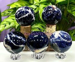 Wholesale Lot 4-5 Pcs Natural Sodalite Sphere Crystal Ball 3.8-4 Lbs
