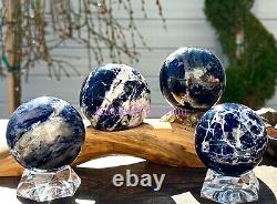 Wholesale Lot 4-5 Pcs Natural Sodalite Sphere Crystal Ball 3.8-4 Lbs