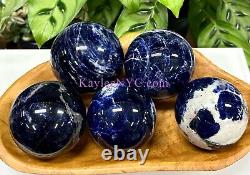 Wholesale Lot 4-5 Pcs Natural Sodalite Sphere Crystal Ball 3.8-4 Lbs
