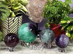 Wholesale Lot 4-5 Pcs Natural Watermelon Fluorite Spheres Crystal Ball 4.8-5lbs
