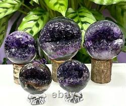 Wholesale Lot 4-5 pcs Amethyst Sphere Crystal Healing Energy