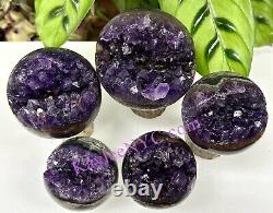 Wholesale Lot 4-5 pcs Amethyst Sphere Crystal Healing Energy