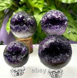 Wholesale Lot 4-5 pcs Amethyst Sphere Crystal Healing Energy