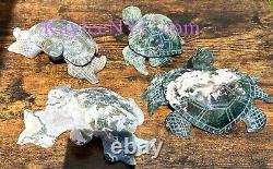 Wholesale Lot 4 PCs Natural Moss Agate Turtle Healing Energy 4.1-4.4Lbs