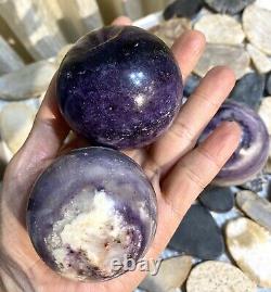 Wholesale Lot 4 Pcs Natural Silk Fluorite Spheres Crystal Ball 5.8-6 Lbs Healing