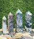Wholesale Lot 4 Pcs Large Natural Moss Agate Obelisk Tower Point Crystal Energy
