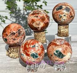 Wholesale Lot 5-6 Pcs Natural Sunstone Apatite Sphere Crystal Ball 3.9-4Lbs