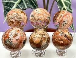 Wholesale Lot 5-6 Pcs Natural Sunstone Apatite Sphere Crystal Ball 3.9-4Lbs