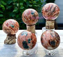Wholesale Lot 5-6 Pcs Natural Sunstone Apatite Sphere Crystal Ball 3.9-4Lbs