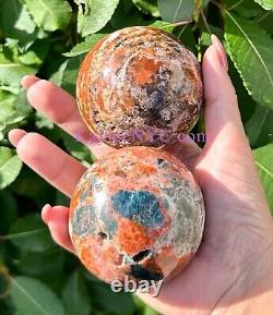 Wholesale Lot 5-6 Pcs Natural Sunstone Apatite Sphere Crystal Ball 3.9-4Lbs