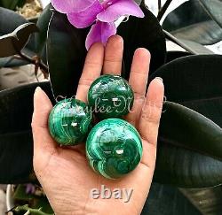 Wholesale Lot 5 PCs Natural Malachite Spheres Crystal Ball Healing 1.9-2lbs