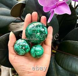 Wholesale Lot 5 PCs Natural Malachite Spheres Crystal Ball Healing 1.9-2lbs