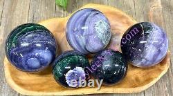 Wholesale Lot 5 Pcs Natural Silk Fluorite Spheres Crystal Ball 4.8-5lbs Healing