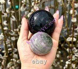 Wholesale Lot 5 Pcs Natural Silk Fluorite Spheres Crystal Ball 4.8-5lbs Healing