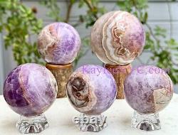 Wholesale Lot 5 pcs Natural Amethyst Lace Agate Sphere Crystal Healing Energy
