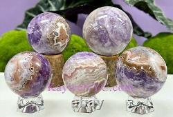 Wholesale Lot 5 pcs Natural Amethyst Lace Agate Sphere Crystal Healing Energy