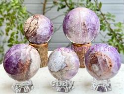 Wholesale Lot 5 pcs Natural Amethyst Lace Agate Sphere Crystal Healing Energy