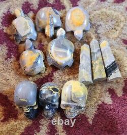 Wholesale Lot 6 LBS New Bumblebee Jasper Carvings