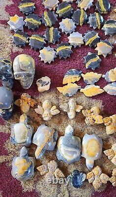 Wholesale Lot 6 LBS New Bumblebee Jasper Carvings