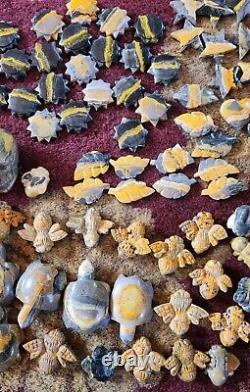 Wholesale Lot 6 LBS New Bumblebee Jasper Carvings