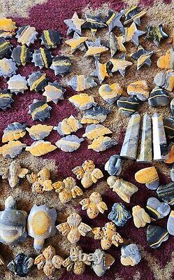 Wholesale Lot 6 LBS New Bumblebee Jasper Carvings