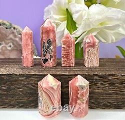 Wholesale Lot Half Pound Natural Rhodochrosite Obelisk Tower Crystal Point