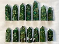 Wholesale Lot Natural Emerald Healing Obelisk Tower Crystal Wand Home Decor Gift
