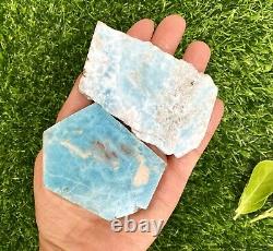 Wholesale Lot Natural Larimar Slabs Crystal Healing 1.9 To 2 Lbs