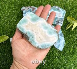 Wholesale Lot Natural Larimar Slabs Crystal Healing 1.9 To 2 Lbs