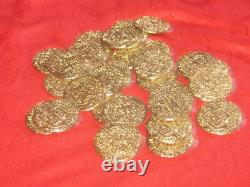 Wholesale Lot Of 25 Pcs- 32mm Gold Tone Solid Pewter Pirate Coins 14 Grams Each