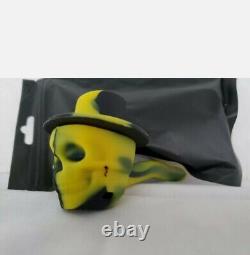 Wholesale Lot of 24 Cowboy Hat Skull Silicon Smoking Pipe With Metal Bowl SEALED