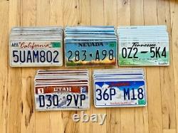 Wholesale Lot of 50 License Plates from 5 Different States 10 of Each State