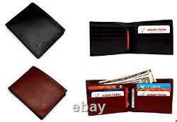 Wholesale Lot of 50 Men's Leather Bifold Wallets ID Case, Business Card Holder